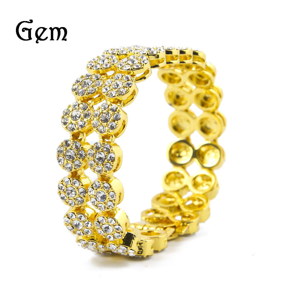 

Gumeng full diamond 2-row round Bracelet popular hip hop men's Bracelet