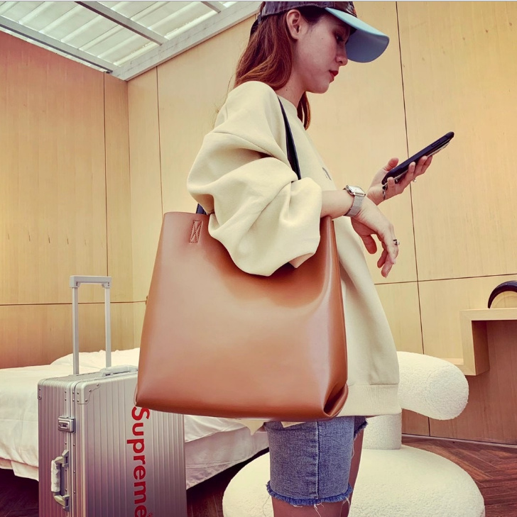 

1-9 Shopping Bag+wallet Women Handbag Leather Shoulder Bags 2 Pce Sets Ladies Messenger Bags Casual Tote Bags, Red;black