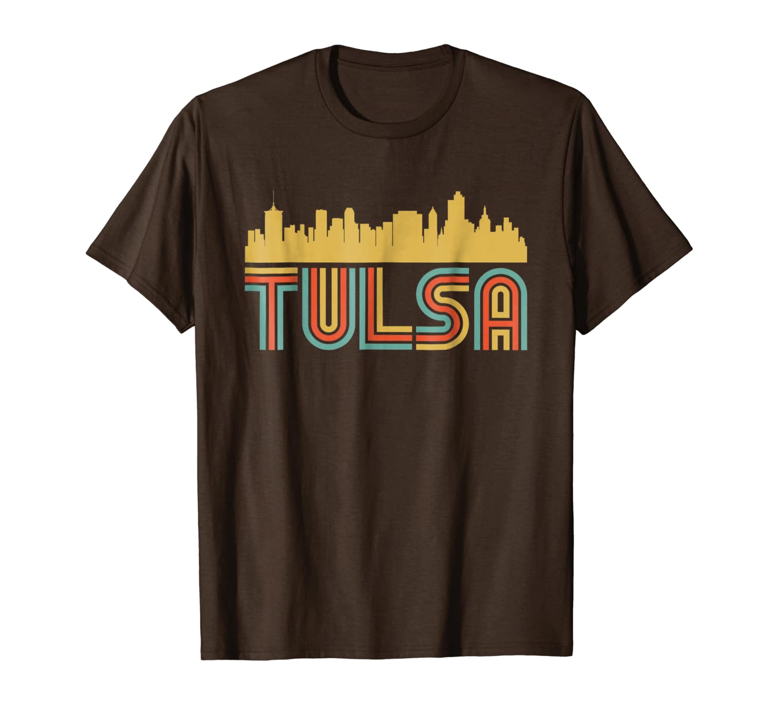 

vintage retro tulsa oklahoma skyline t-shirt, White;black