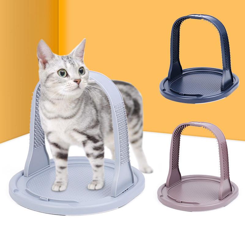 

Cat Toys Corner Pet Brush Comb Play Toy Plastic Scratch Bristles Arch Massager Self Grooming Scratchers Cats