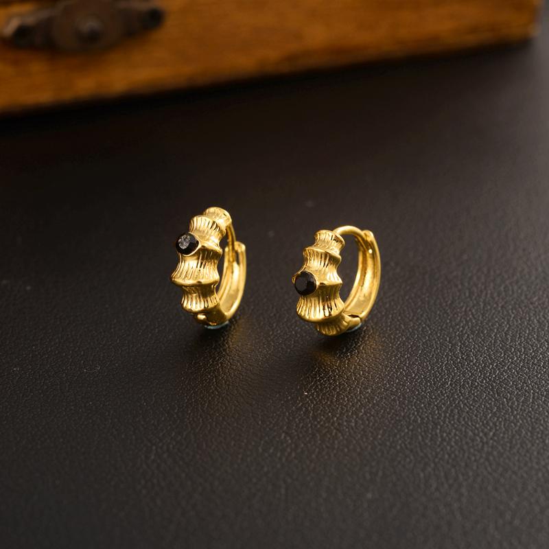 

Hoop & Huggie Punk Earrings With Gold Twist For Girls Wedding Anniversary