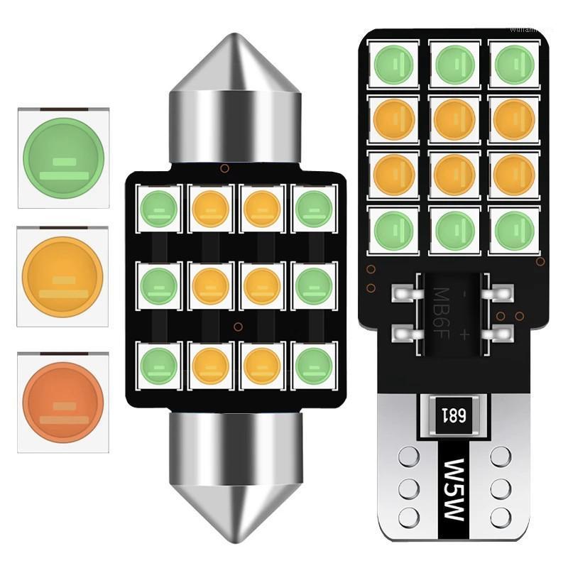 

Emergency Lights 10pcs 3Colors In One Auto LED Interior Light Bulb Dome Lamp T10 W5W Festoon 31mm 36mm 39mm 41mm C5W C10W Canbus For The Car