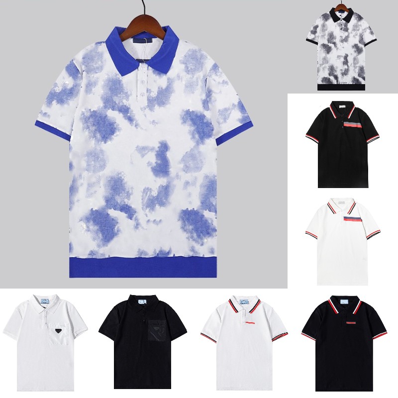 

2021 Summer Mens Short Sleeve high quality Polos Shirts Small Horse Embroidery Casual Cotton Polo Homme Male Clothes Lapel Tops Size S-2XL, White;black