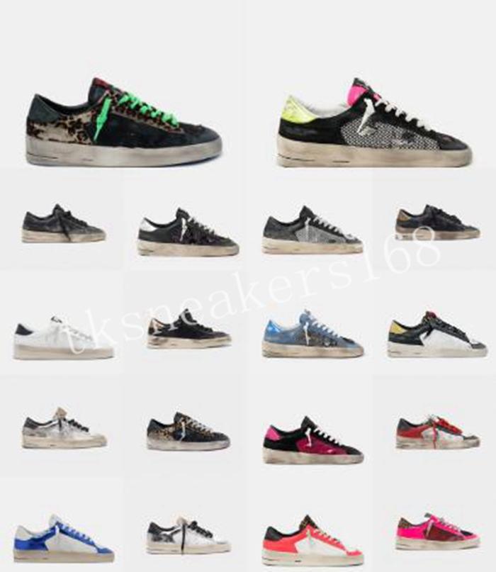 

2021 Selling Sneakers Stardan Do -Old Dirty Sports Shoes Golden Men Women Casual Shoes White Leather Designer Flat Goose Shoes Fn, #1