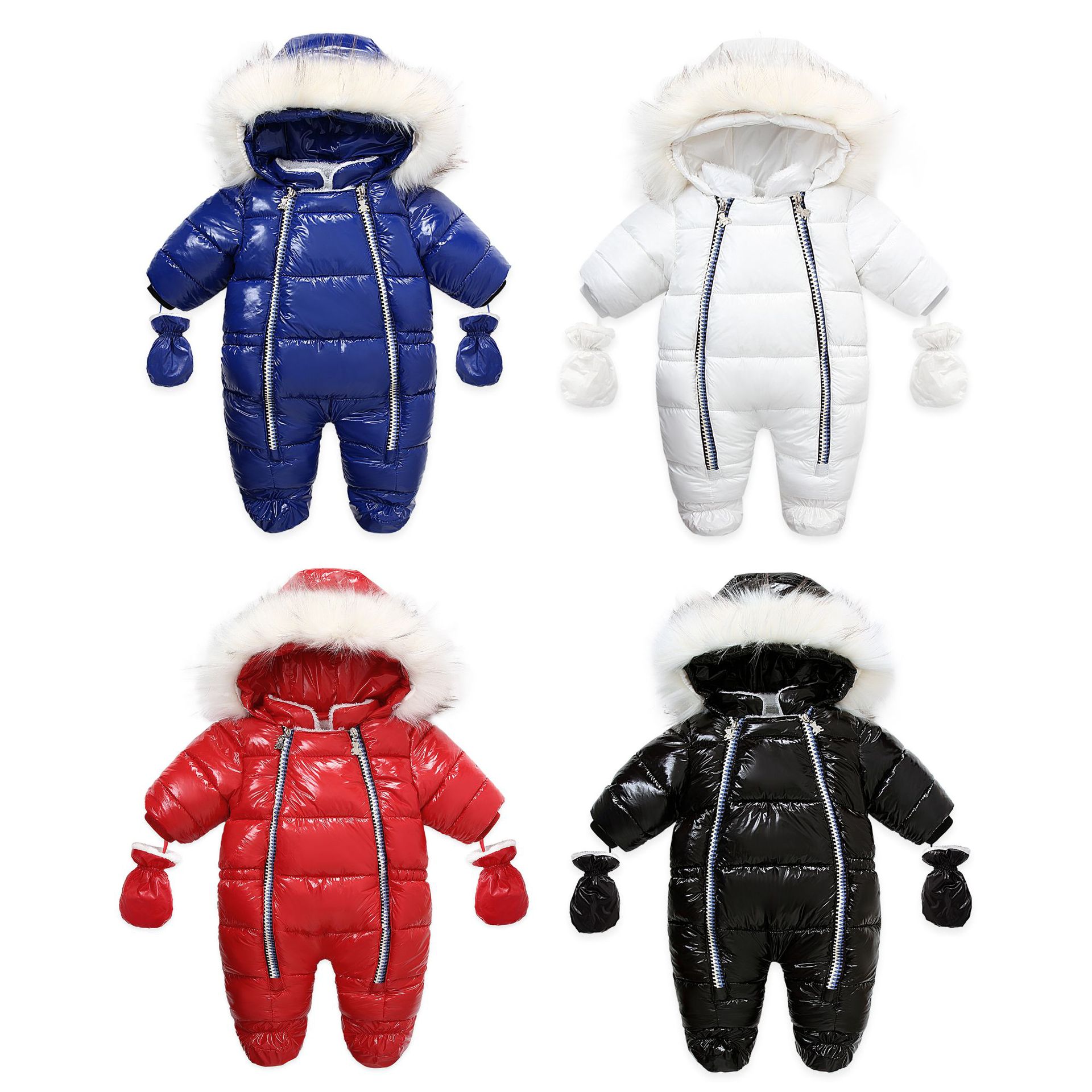 

Baby new winter warmer Thicker PU fur collar rompers  boys girls Christmas 0-24M Romper Toddle infant bodysuit Children one-piece onesies Jumpsuits, Pls pay the different price