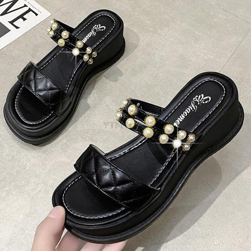 

Slippers 2021 Arrive Women Sandals Weave Platform Fashion European Style Punk Casual Shoes Female Indoor Ytmtloy House, Beige