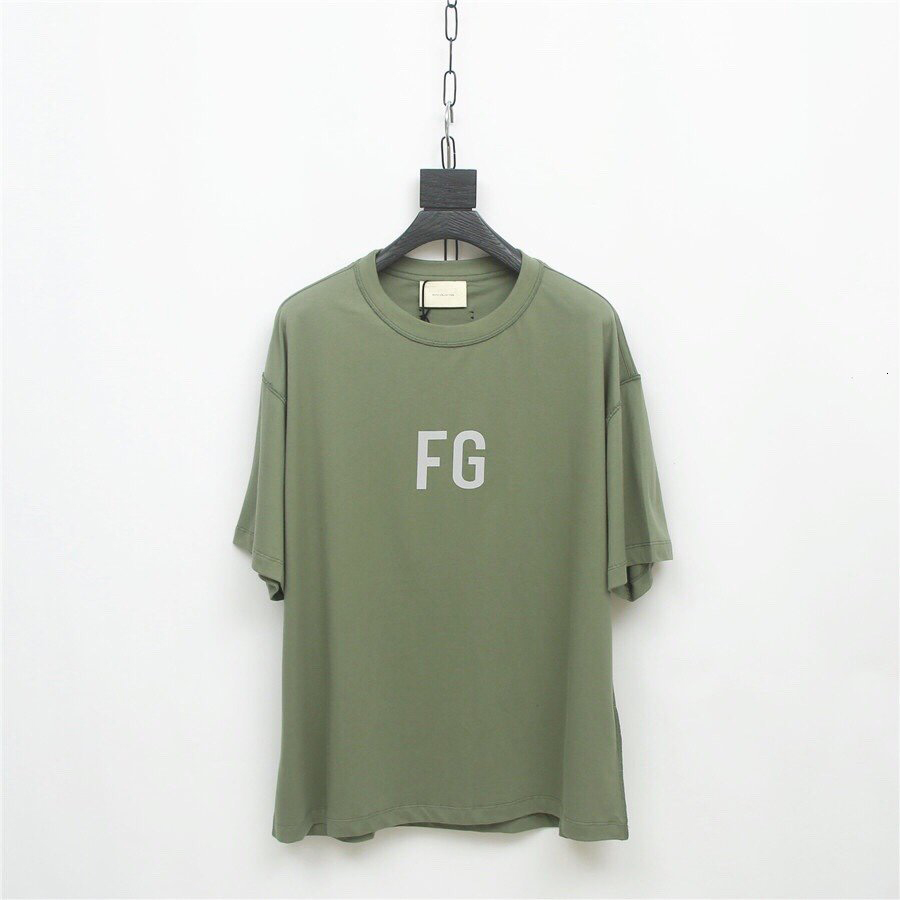 

2021 New Ss Fog Sixth Collection Fg Reflective Printed Women Shirts Hiphop Men Casual Short Sleeve t Shirt Cfi2, Short solid khaki