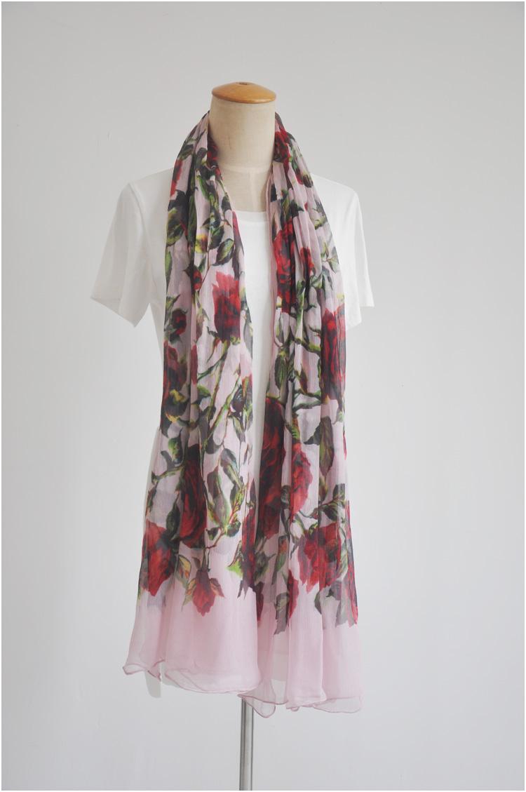 

Scarves SELLING Miyake Fold Long 100% Silk Scarf Print Shawls IN STOCK
