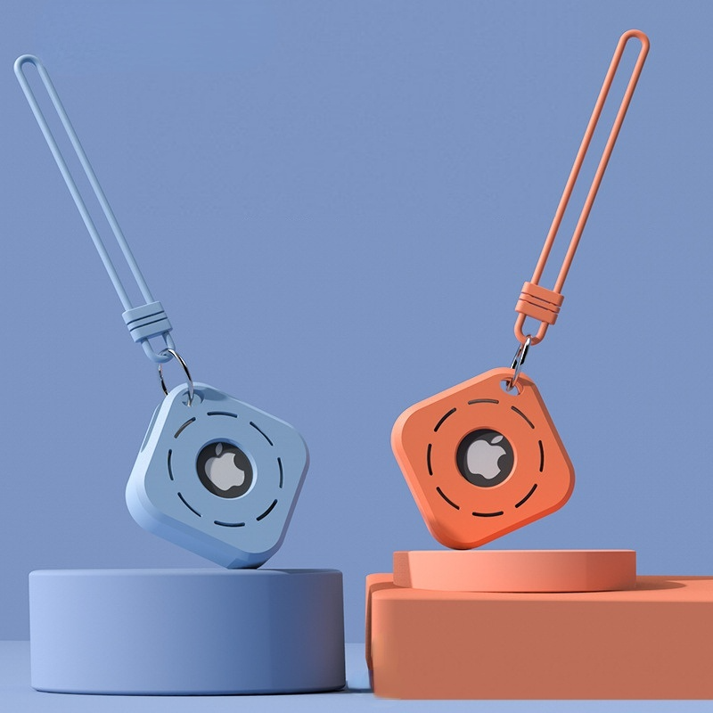 

Colorful Soft Silicone For Apple AirTag Hanging Cases Protector Waterproof Protective Sleeve Cover Washable, Yellow