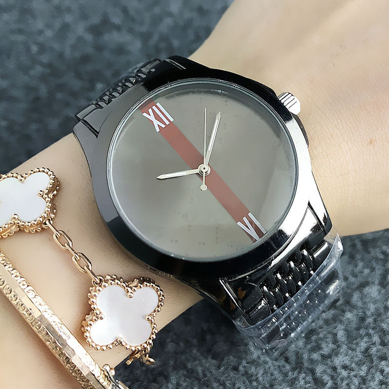 

Brand quartz wrist Watch for Women Girl with metal steel band Watches G37, Black