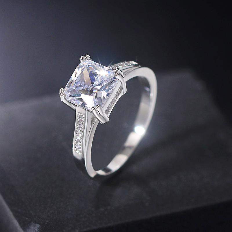 

Wedding Rings Big Crystal Luxury Finger For Women Bride Gorgeous Dazzling Zircon Women's Ring Wholesale Trend 2021 Jewelry R569, Slivery;golden