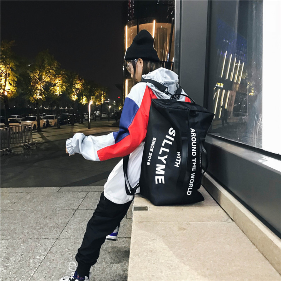 

Portable Travel Men's Street Trend One Shoulder Cross Sling Canvas Backpack Women's Fitness Large Capacity Luggage Bag YP7A