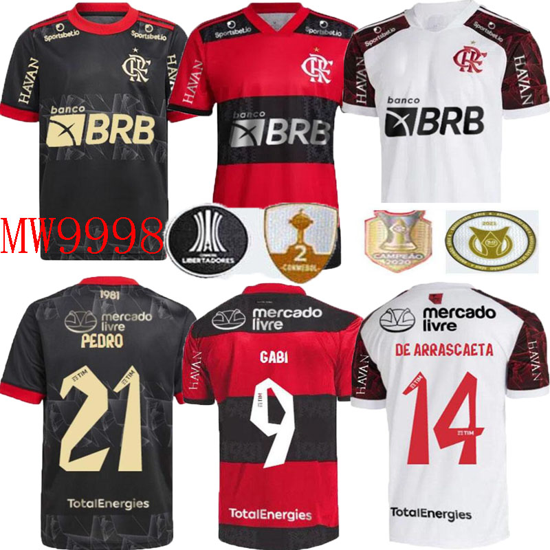 

Flamengo soccer jersey Player version 21 22 DIEGO E.RIBEIRO GABRIEL B. GABI football shirts MATHEUZINHO GERSON PEDRO DE ARRASCAETA black Cam, Black;red