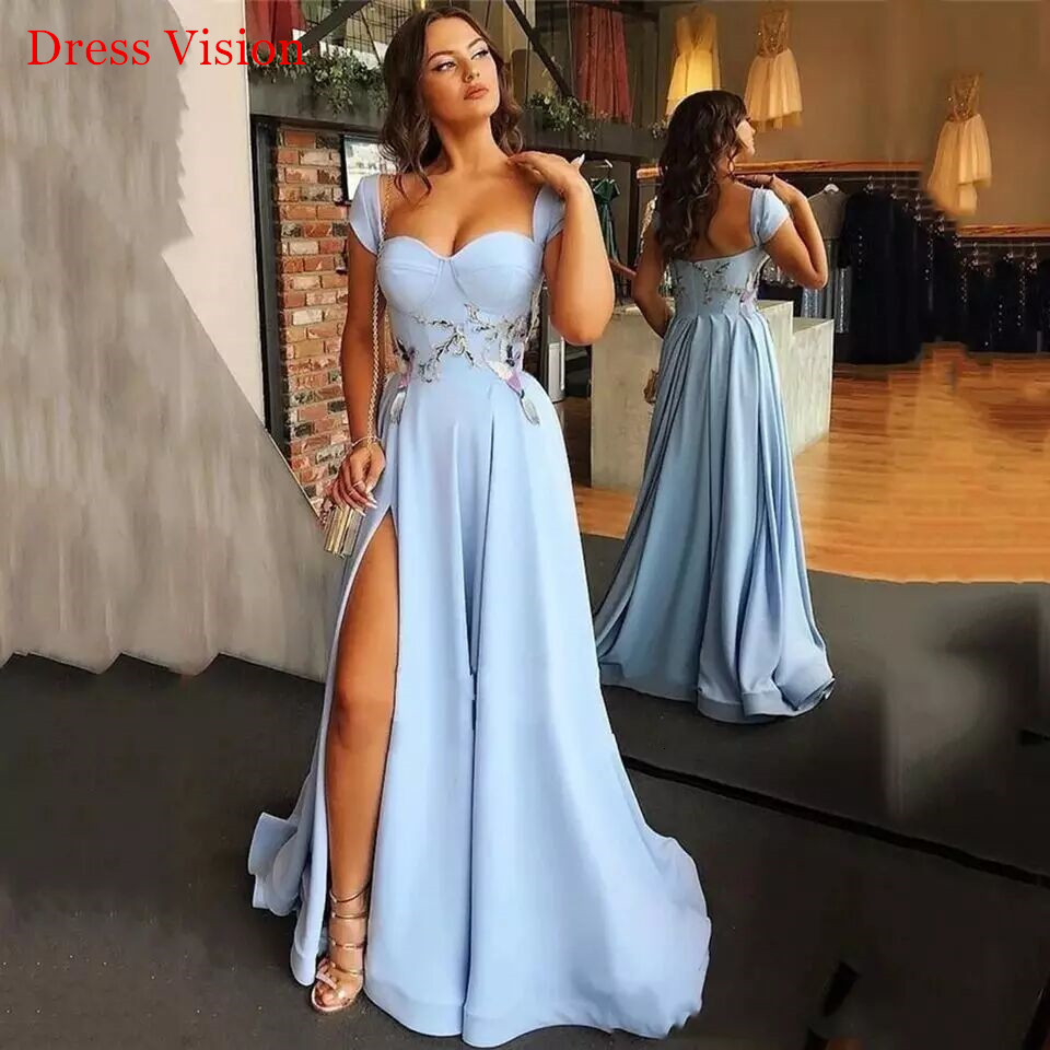 

2021 Robe Soiree Prom Evening Cap Sleeves Zipper Party Gowns Long Frock Vestido Festa De Casamento E68y