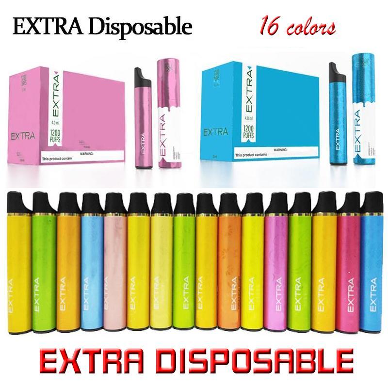 

New EXTRA Disposable Vape pen 650 mAh Battery 4mL Cartridges 1200Puffs Vaporizers Device Pod Kit xtra posh plus