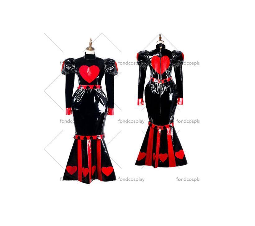 

France Sissy maid pvc dress lockable Uniform cosplay costume Tailor-made, Black