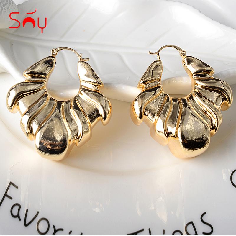 

Hoop & Huggie Sunny Jewelry 2021 Fashion Copper Earrings For Women Hollow Large Style High Quality Wedding Party Gift Trendy Classic