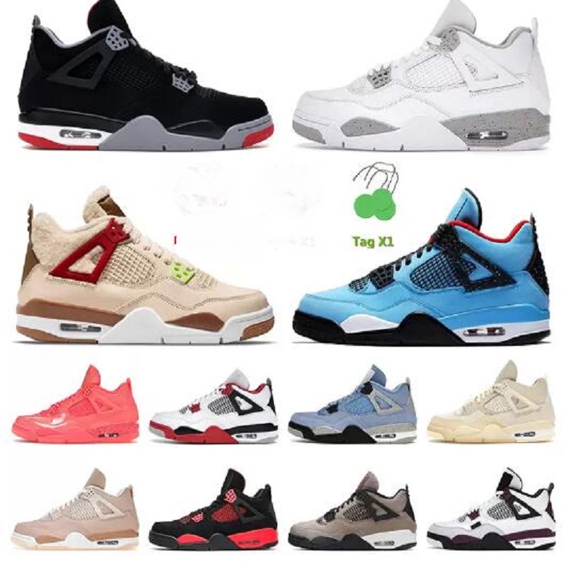 

Top OG Mens Basketball Shoes 4 4s IV Women Jumpman White Oreo Bred Cactus Jack Black Cat University Blue Shimmer Red Thunder Trainers Sneakers Size 13, # 39