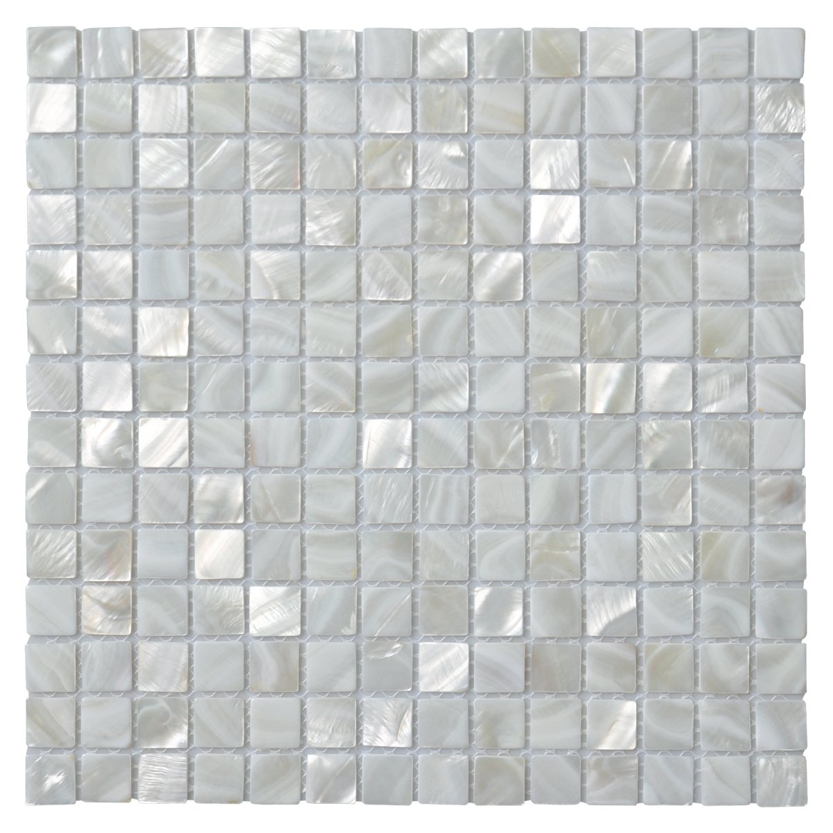 Art3d 30x30cm 3D Wall Stickers Oyster Mother of Pearl Square Shell Mosaic Tile for Kitchen Backsplashes, Bathroom Walls, Spas, Pools(6-Piece)-image-725921393