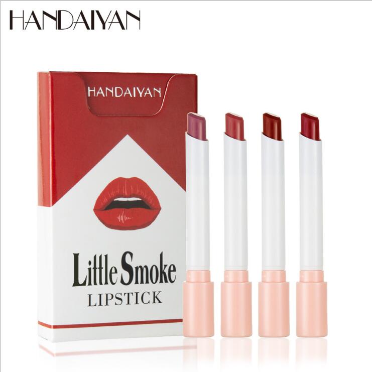 

HANDAIYAN 4 Colors Matte Cigarette Lipstick Long Lasting Waterproof Velvet Fog Surface Sexy Nude Lipstick maquillaje batom, Customize