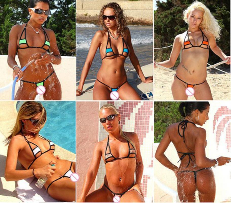 Women's Swimwear Extreme Sexy Crotchless Micro Bikini Minimal Coverage Swimming Costume Sex Beach Mini Bikinis Set Swim Lingerie Female-image-736321942