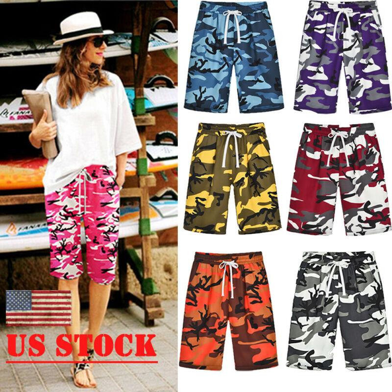 

Gym Clothing 2021 Fashion Women' Army Camo Swim Shorts Camouflage Quick Dry Knee Length Summer