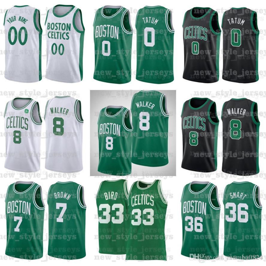 

0 Jayson 8 Kemba Tatum 7 Jaylen Walker Smart Brown 33 Larry 36 Marcus Bird Boston Celtics Men Basketball Jerseys Z2, Black;red