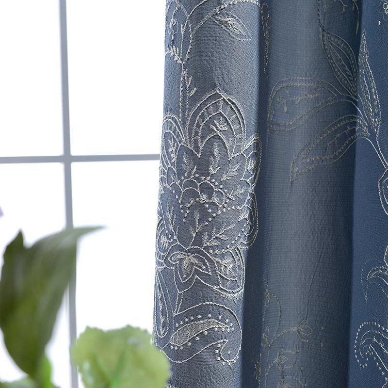 

Popular High-Precision Jacquard Curtain Light Luxury Retro New Chinese Style Structured Curtains for Living Room Bedroom, Tulle