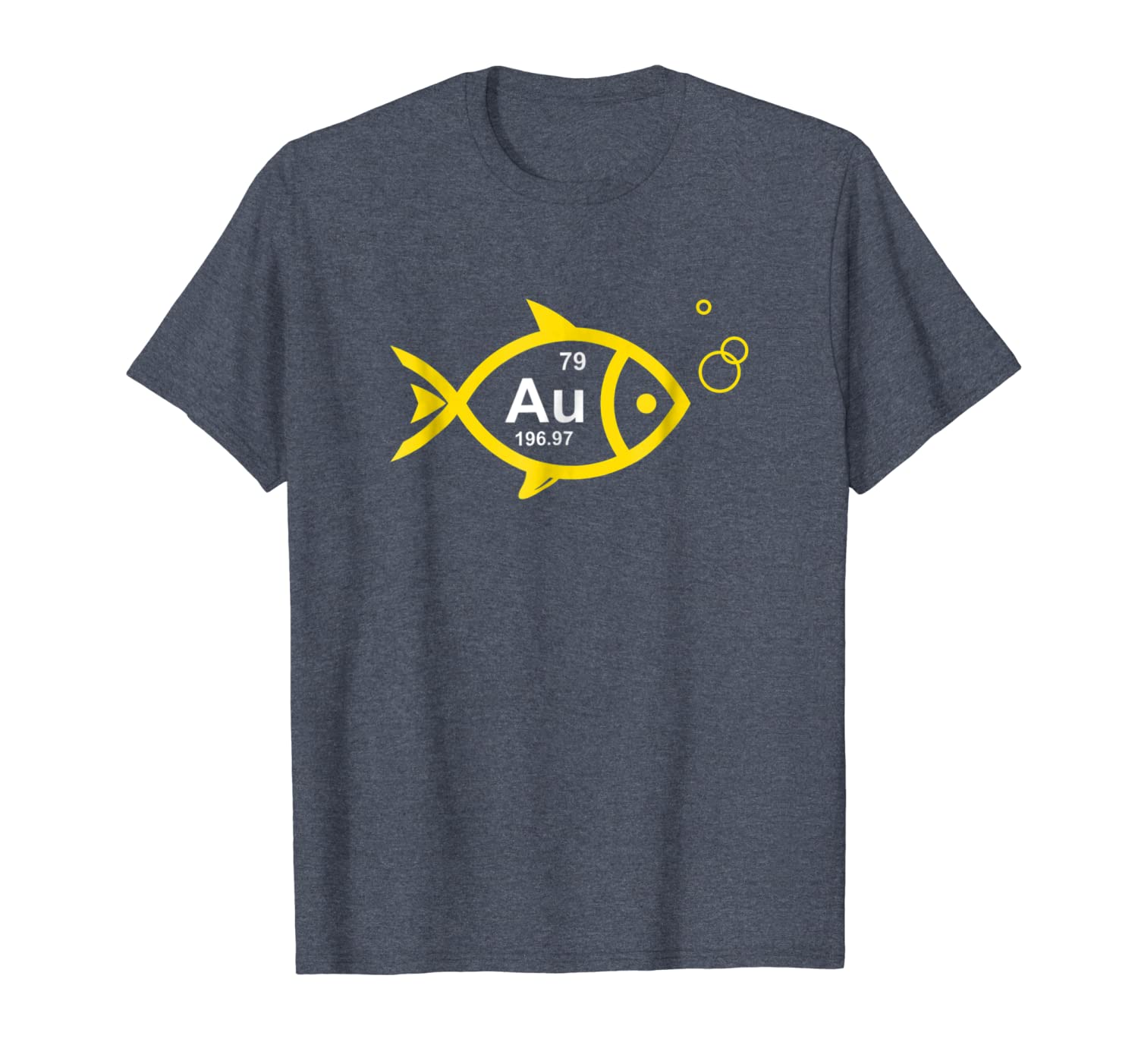 

au goldfish gold metal chemistry pun t shirt, White;black