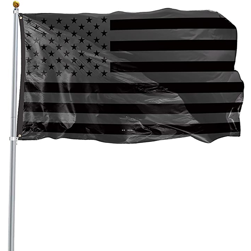

3x5ft Black American Flag Polyester No Quarter Will Be Given US USA Historical Protection Banner Flag Double-Sided Indoor Outdoor HWD4997
