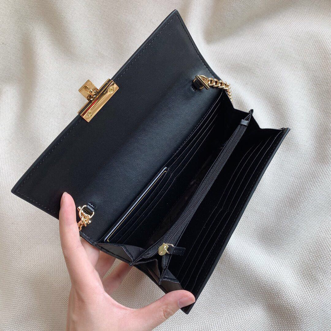 

High Quality luxurys designers wallet Purse womens padlock wallet Fashion Clutch purses portafoglio uomo Card Holder Purse With Box Dust Bag, 453355#1