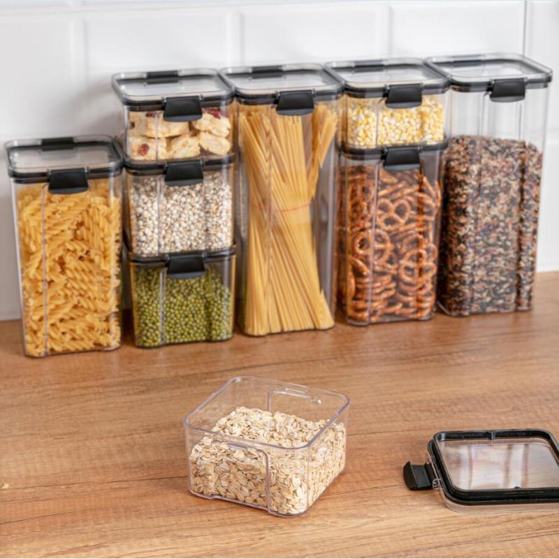 

Storage Bottles & Jars Plastic Food Containers Kitchen Grain Box Tank Dried Fruit Tea Jar Container Transparent Sealed Can