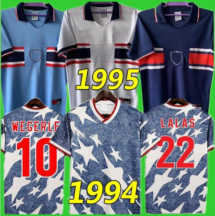 

1994 1995 us LALAS RETRO SOCCER JERSEYS United States HARKES RAMOS WEGERLE BALBOA Reyna JONES 94 95 Ame Camiseta Classic football shirts Kit Vintage Jersey., Meiguo1994 away