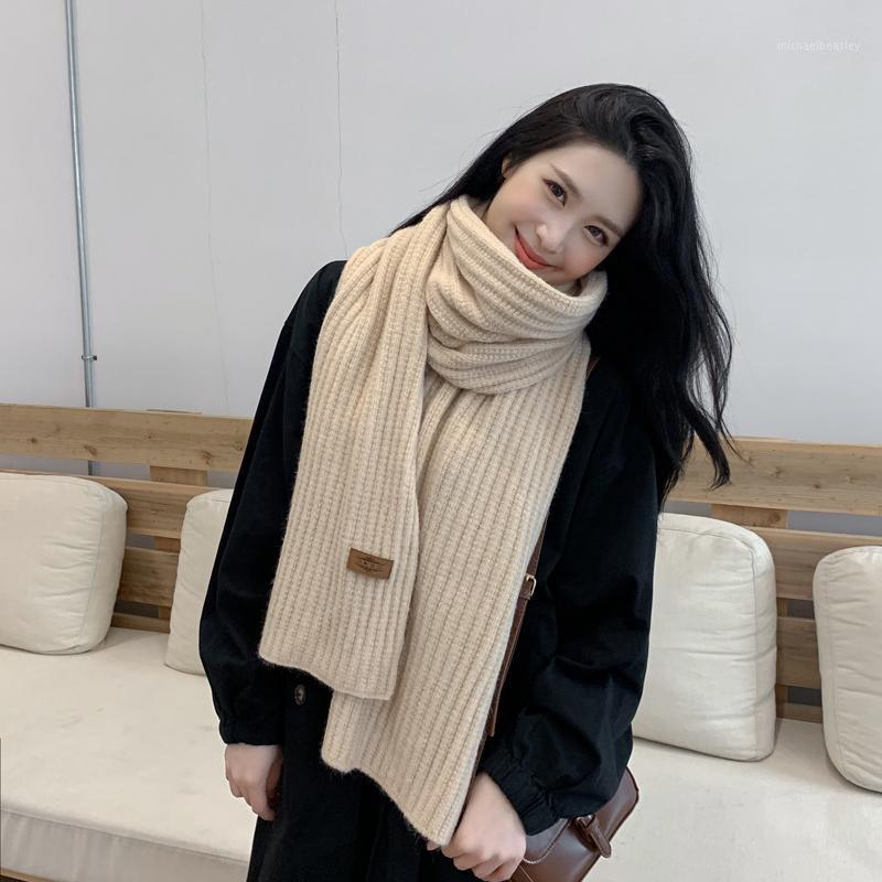 

Scarves Style Winter Scarf For Women , Thicker Students' Versatile Knitting, Long Warm And Simple Pure Color Wool Ladies