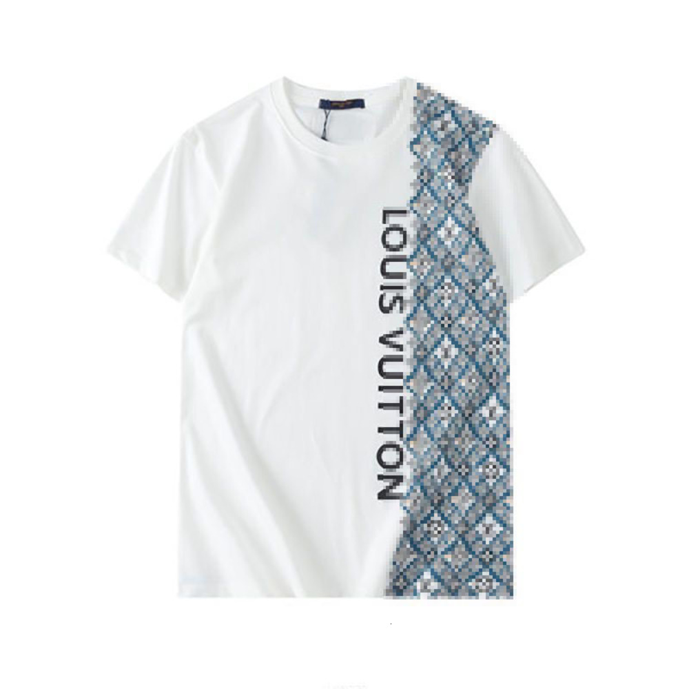 

European high-end fashion donkey home net red men's half sleeve casual mercerized cotton couple printed short spirit T-shirt, White