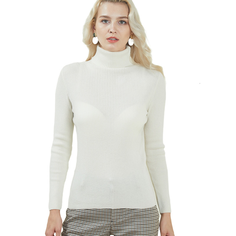 

2021 New Warm Women's Autumn Winter Long Sleeve Women 100% Cashmere Sweater Knitting Jumper Turtleneck Thickening Female Pullover I85j, Red