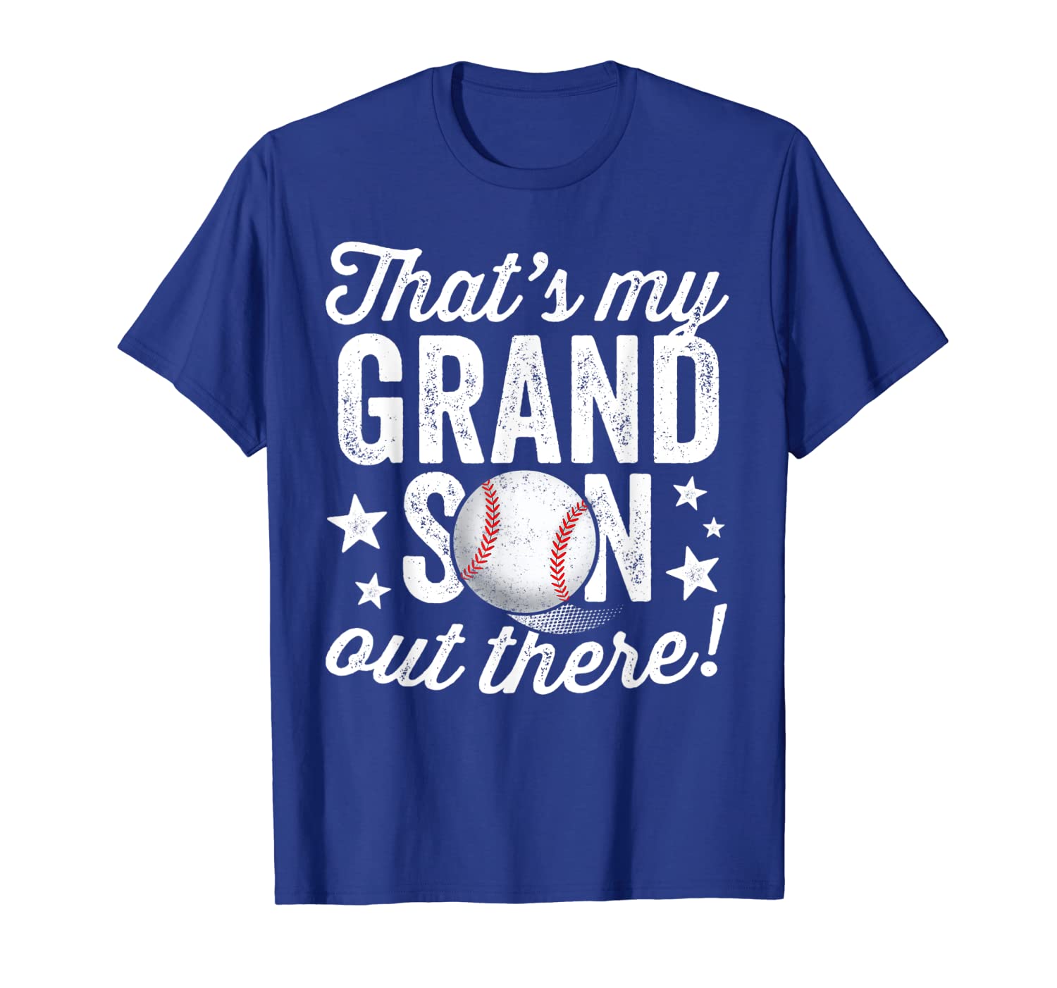 

That's My Grandson Out There Baseball T-Shirt Grandma T-Shirt, White;black