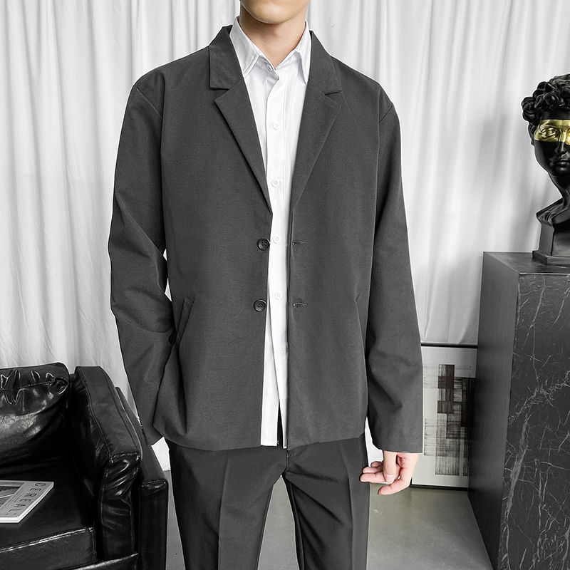 

2021 New Spring Blazer Menn' Slim Fashion Solid Color Business Casual Men Society Mens Suit Jacket -3xl 3cb7, Black