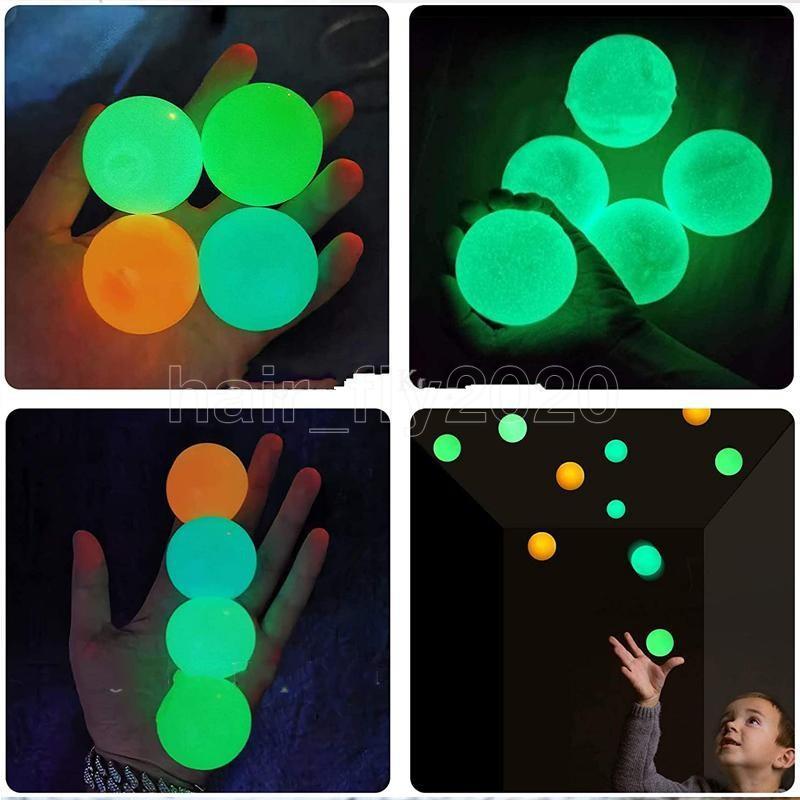 1pc Ceiling Balls Luminescent Stress Relief Sticky Ball Glow Stick to the Wall and Fall off Slowly Squishy Glow Toys for Kids Adults FY7601-image-667288005