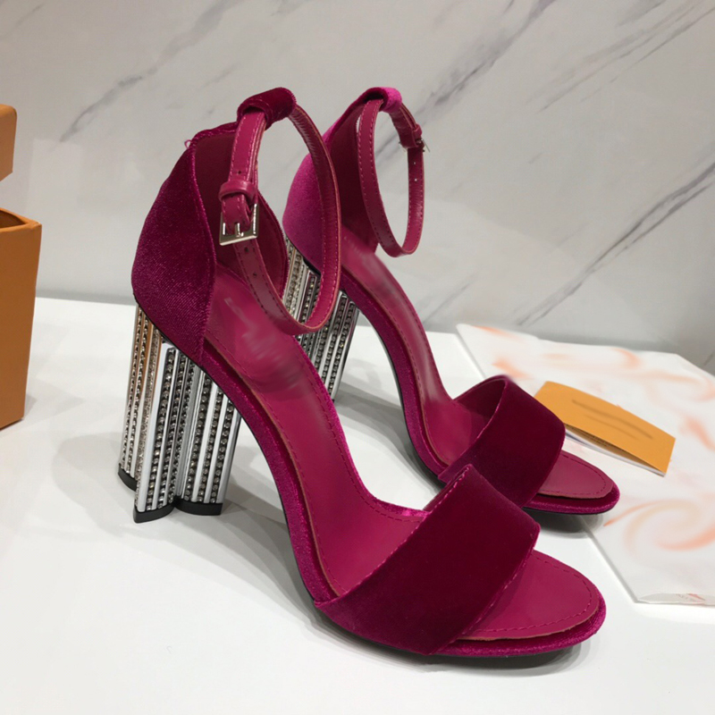 

2021 fashion designer women shoes high heels sandals scarpe firmate Chaussures womens designer heels sandale with box size 35-42 -E029, Red