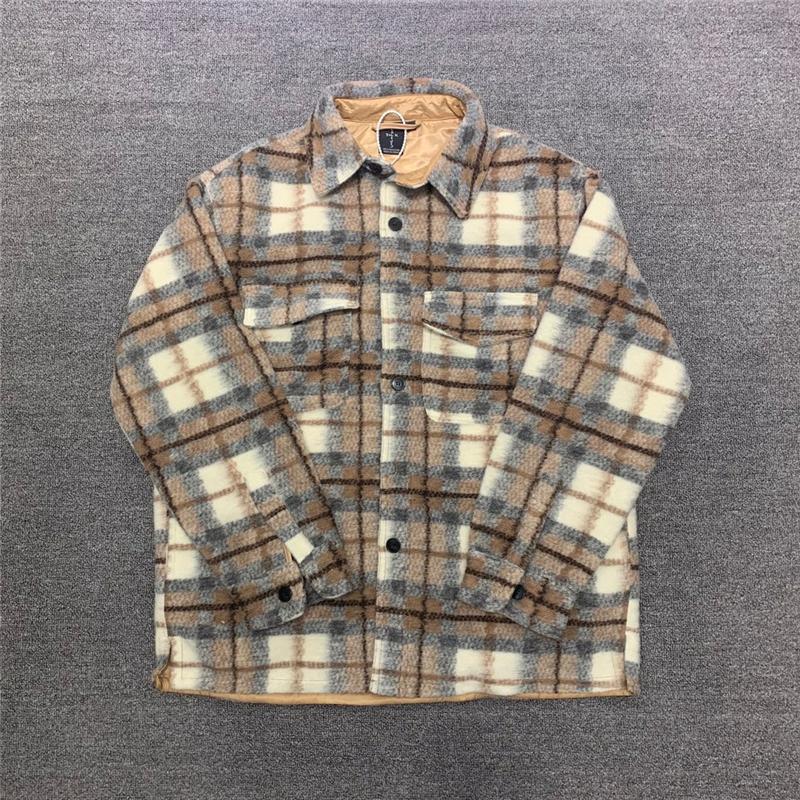

Men' Casual Shirts Plaid Travis ScoHeavy Fabric Cactus Jack FLANNEL Jacket Hoodies Men Women Woolen Top Quality Shirt Wool Jersey Coats Pul