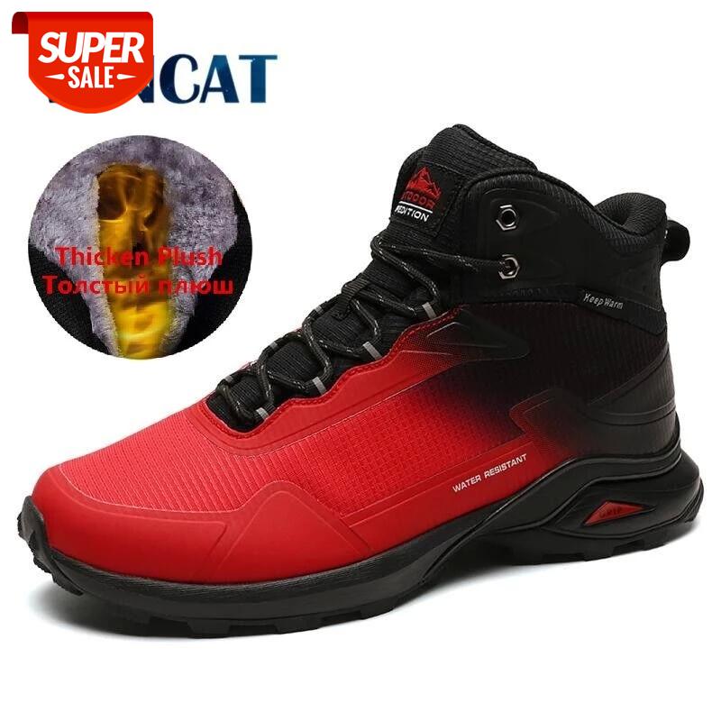 

Brand Men Boots Warm Plush Snow Boots Outdoor Non-slip Hiking High-top Waterproof Sneakers Men's Winter Size 40-48 #6e8a