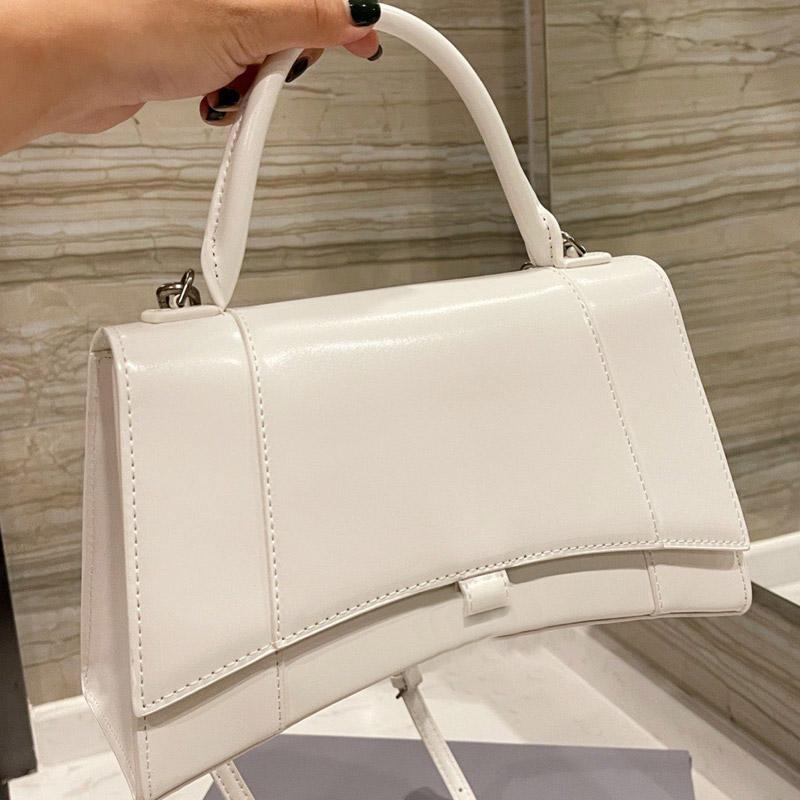 

Women Shoulder Bags Crossbody Purse Hourglas Handbag Plain Smooth Surface Stone Grain Hasp Hardware Letters High Quality Genuine Leather Lady Bag