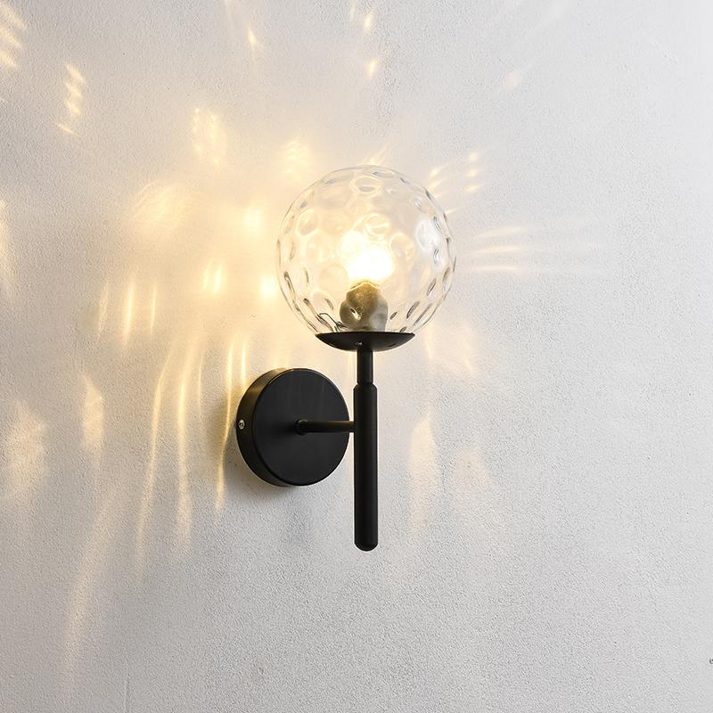 

Nordic Personality Creative Living Room Wall Lamp Fashion Modern Minimalist Model Bedside Glass Light Bulb Bedroom Lighting