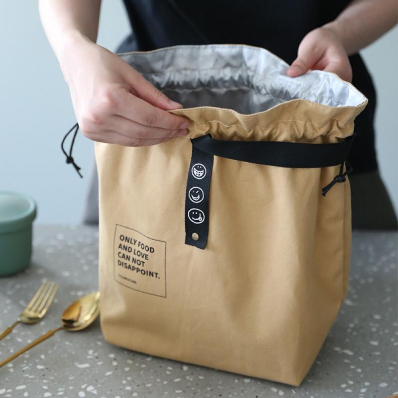 

Storage Bags Beam Port Portable Lunch Bag Thermal Insulated Box Tote Cooler Handbag For Women Handy Food