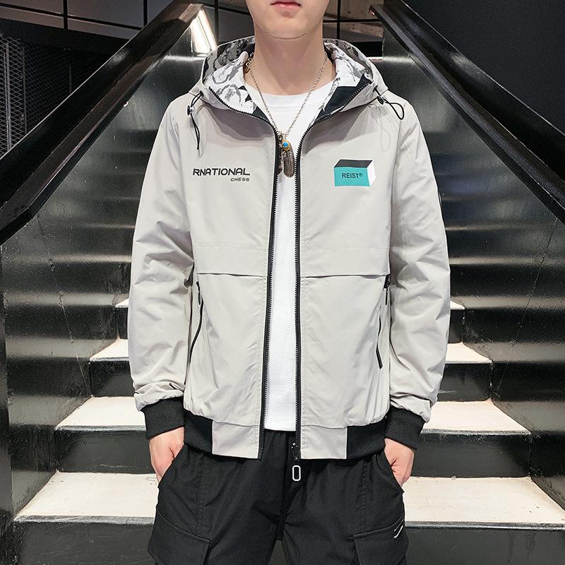 

Men's Jackets Jacket Spring Fashion All-match Comfortable Double-sided Wear High-end Hooded Korean Small Fresh Loose Coats, Black
