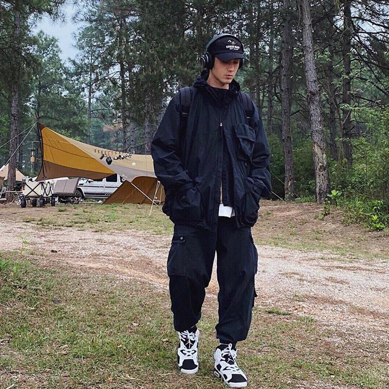 

Men's Pants WTAPS Trendy Cotton Overalls Multi-pocket Loose Casual Sports Trousers Men, Black