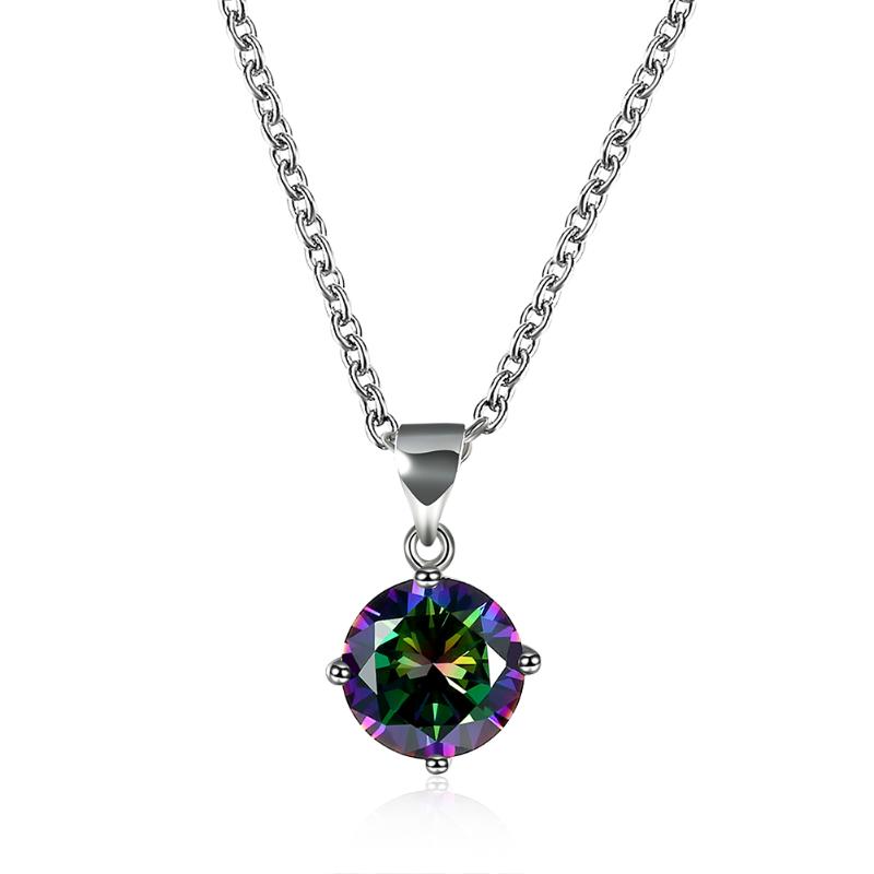 

Pendant Necklaces Color Crystal Jewelry Round Necklace Eco Metal Luxury Join Party