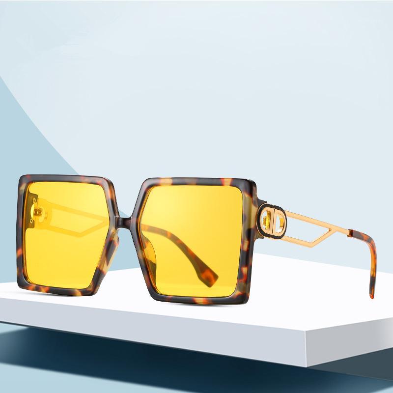 

Sunglasses UV400 Square Women Fashion Large Frame Glasses Summer Accessories