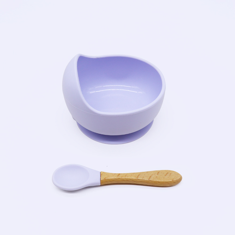 Baby Dinnerware Sets Silicone Bowl Spoon Maternal Infant Feeding Cutlery Suction Cup Complementary Food Drop Proof